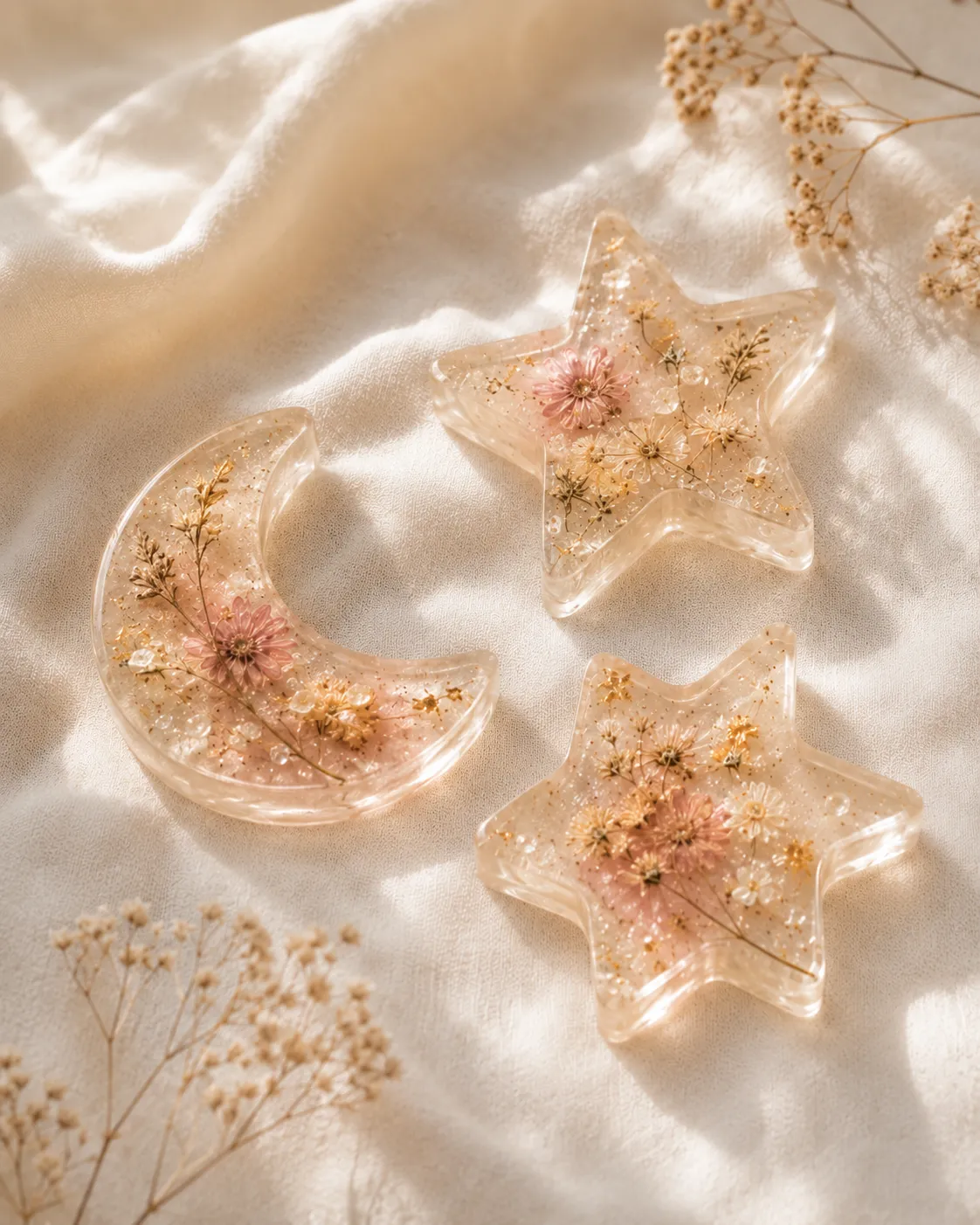 Resin tray in warm sand and terracotta tones with organic veining, against an ivory background